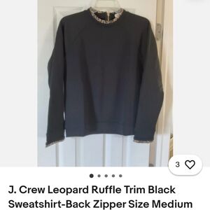 J Crew sweatshirt with leopard trim